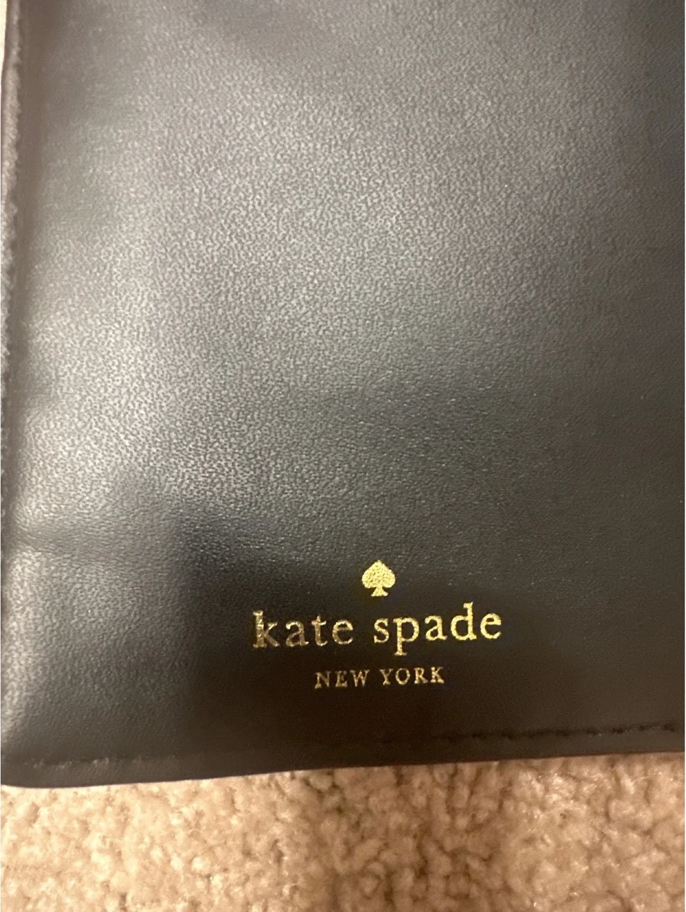(4)Kate Spade New York Black Leather Wallet with Gold Logo